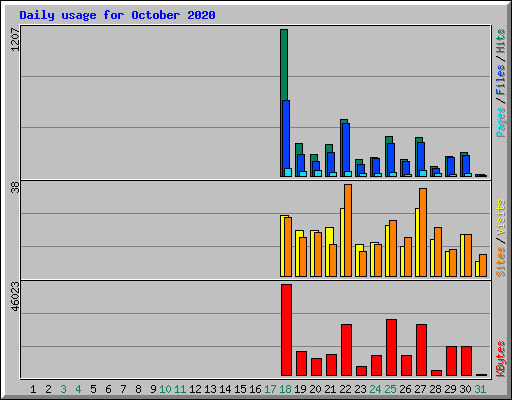 Daily usage for October 2020