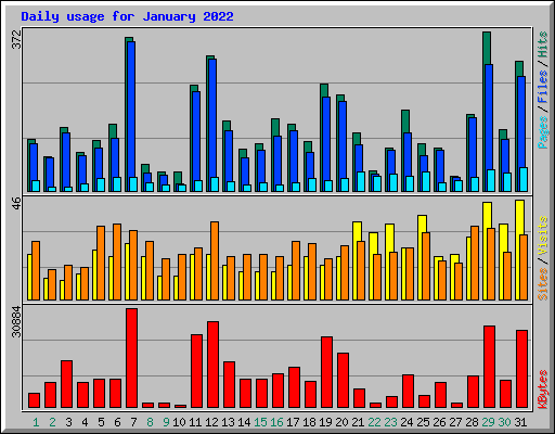 Daily usage for January 2022