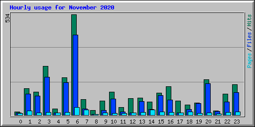 Hourly usage for November 2020