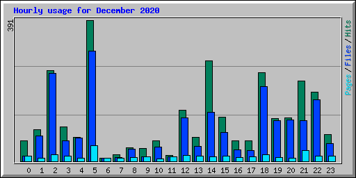 Hourly usage for December 2020