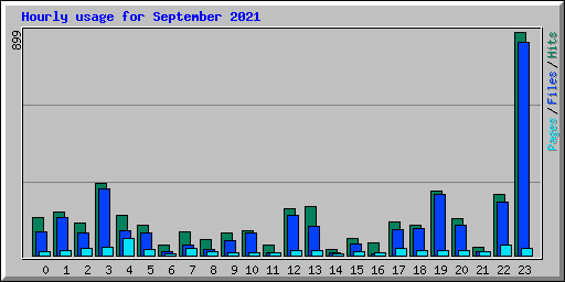 Hourly usage for September 2021