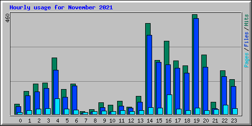 Hourly usage for November 2021