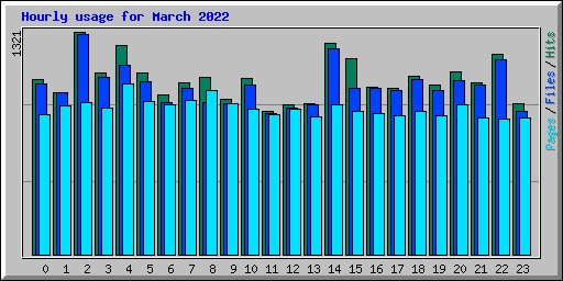 Hourly usage for March 2022